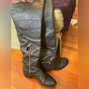 Coach Black Leather Knee-High Riding Boots